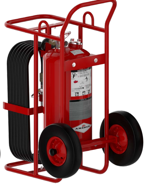 Extintor BADGER 125 Lbs Rodante de polvo químico ABC